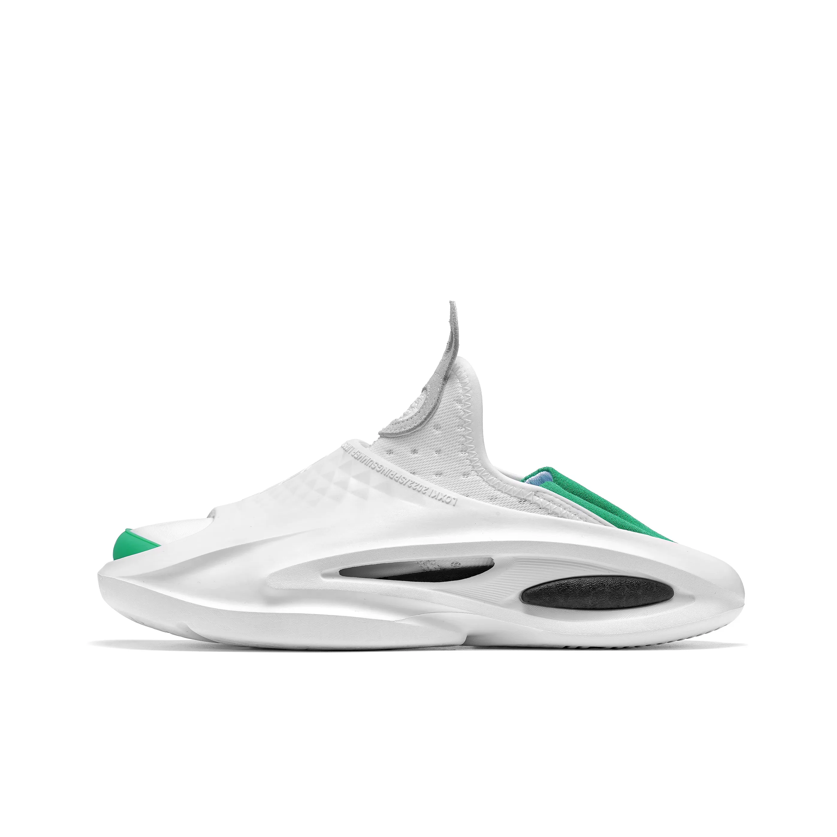 LOXKI Alpha 'Iteration' D Cushioning Height Increase Low Top Sports Casual Shoes Unisex White Green Tail
