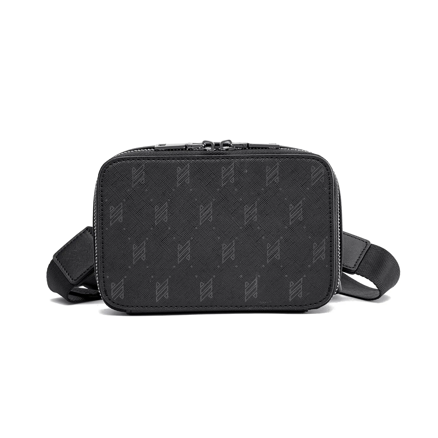 NOMK Натуральная кожа Сумка через плечо из крупнозернистой текстуры коровьей кожи Маленький унисекс Черный