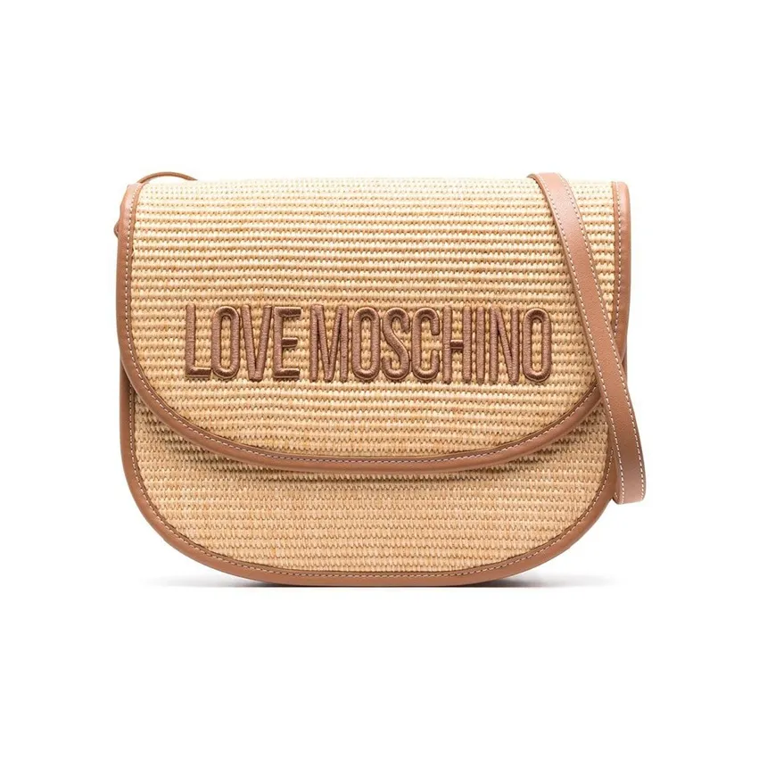 LOVE MOSCHINO Рафия Сумка через плечо Женская Бежевая Умбра