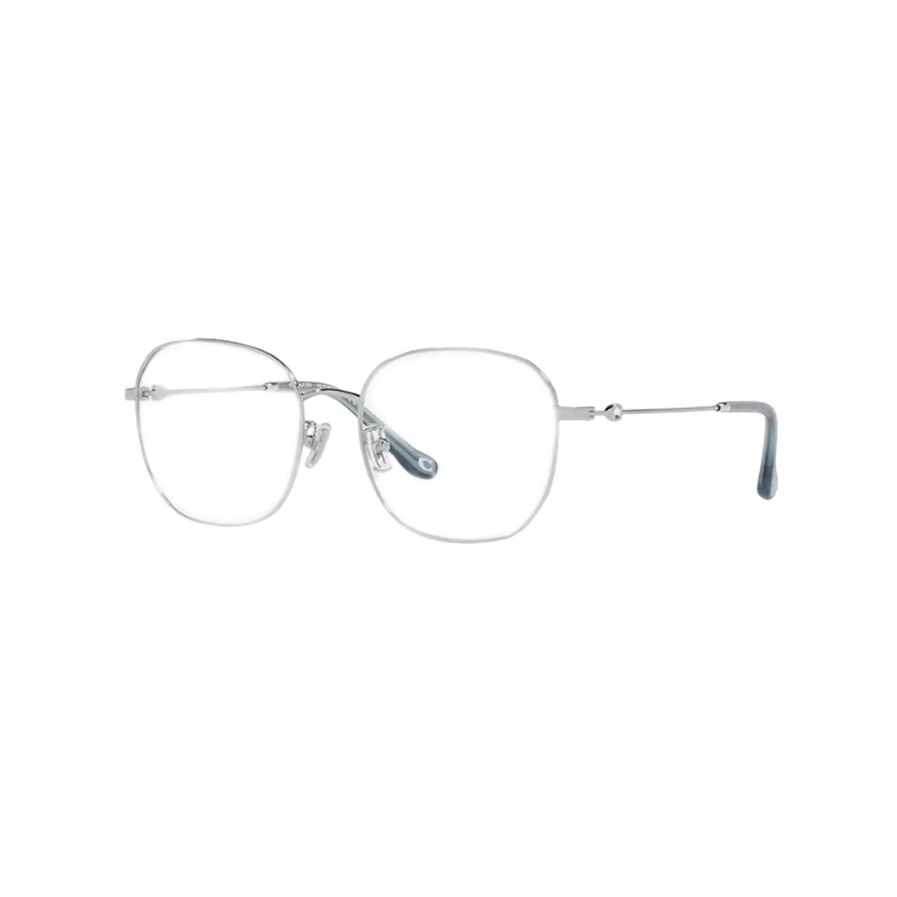 COACH Irregular Shape Eyeglass Frames Unisex Silver