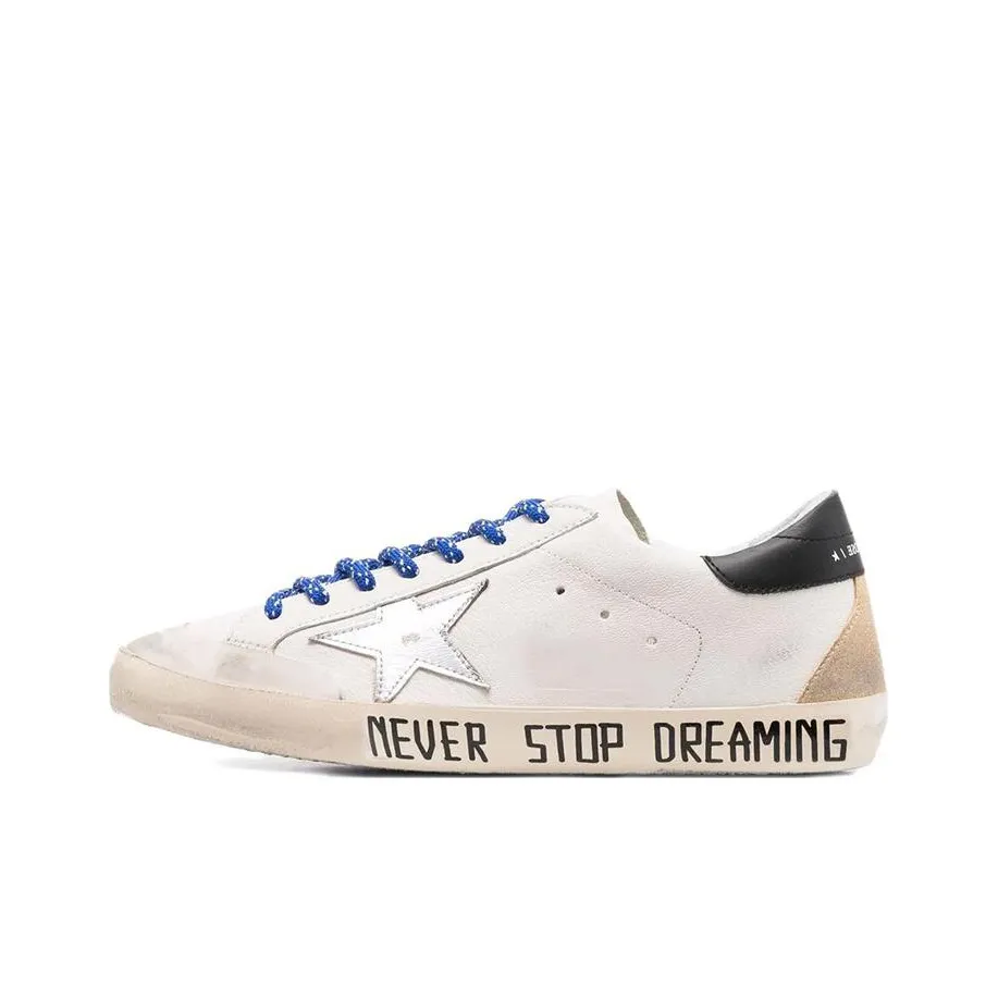 Golden Goose Super Star Never Stop Dreaming White Black Silver-tone