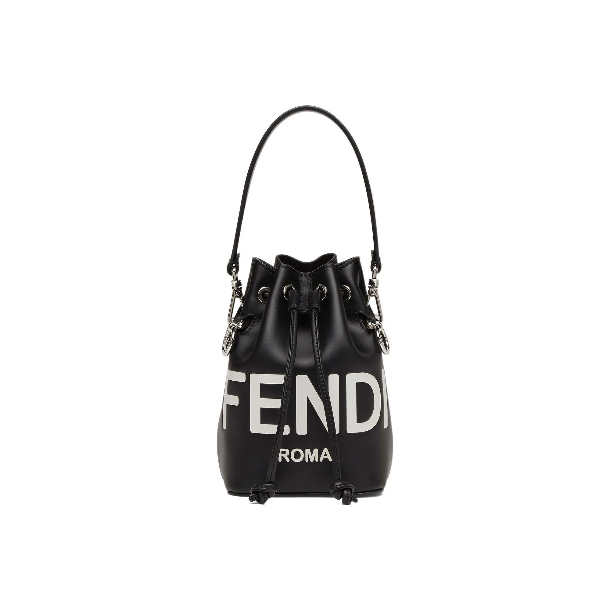 FENDI Leather Bucket Bag, Shoulder Bag, Crossbody Bag, Handbag Small Size Women's Black