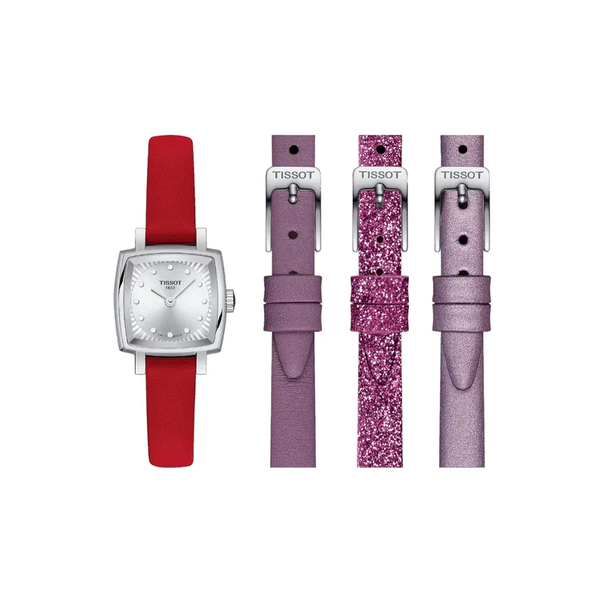 TISSOT T LADY Series Кварцевый механизм Женские часы 20 мм Серебристый циферблат Корпус из нержавеющей стали