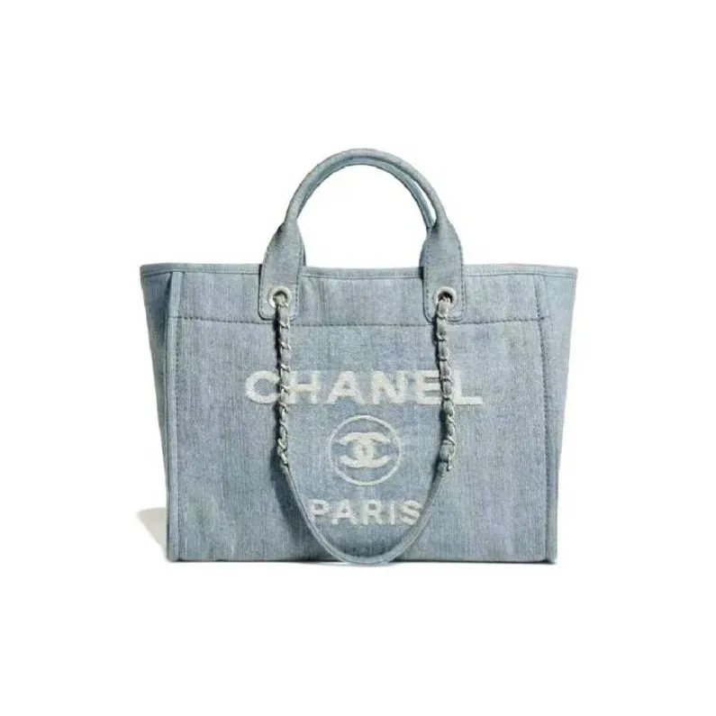 CHANEL Medium Denim 23S Shopping Bag Light Blue AS3351