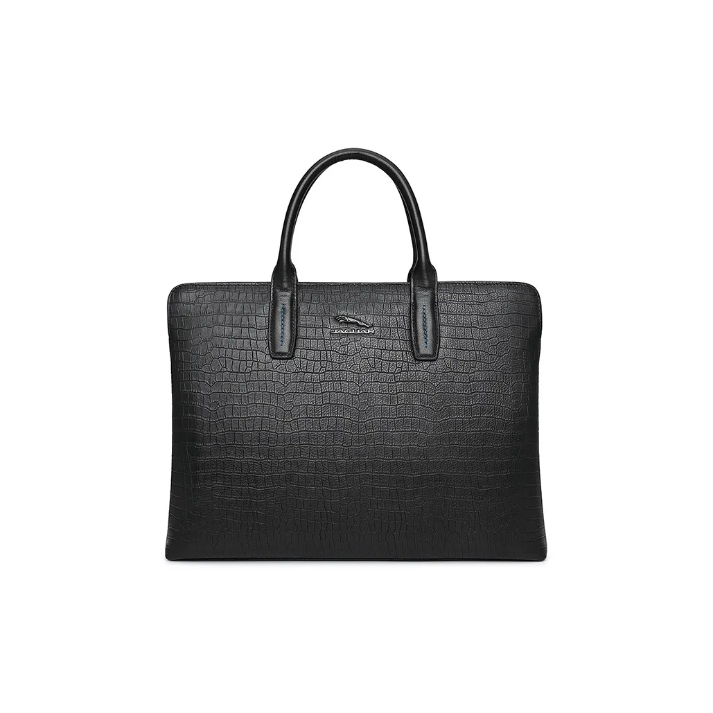 JAGUAR Корова Кожа Доска для ноутбука Сумка для ноутбука Сумка Большая Мужская Черная