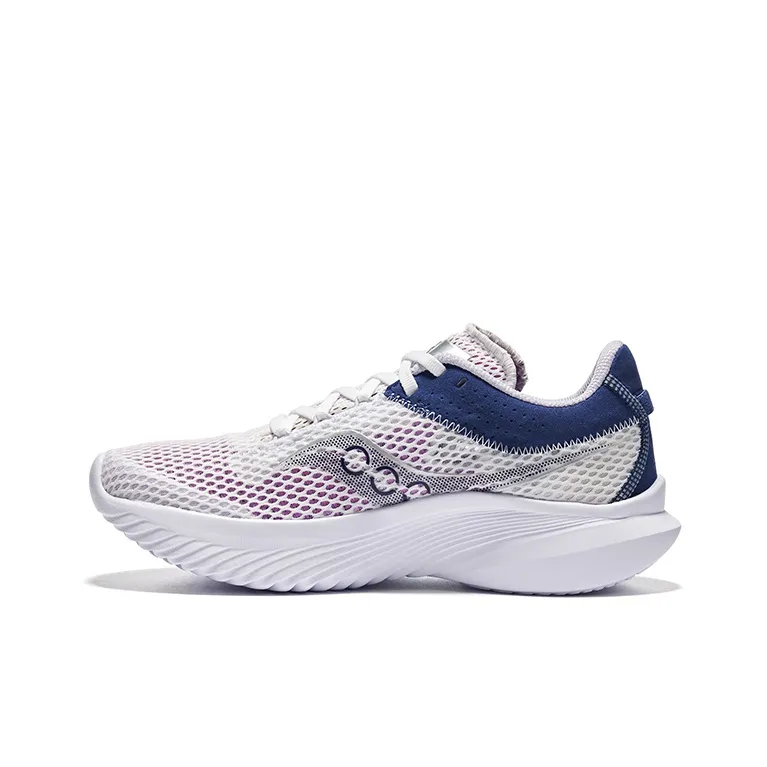 Saucony Kinvara 14 Lightweight Low Top Running Shoes Women's White Blue