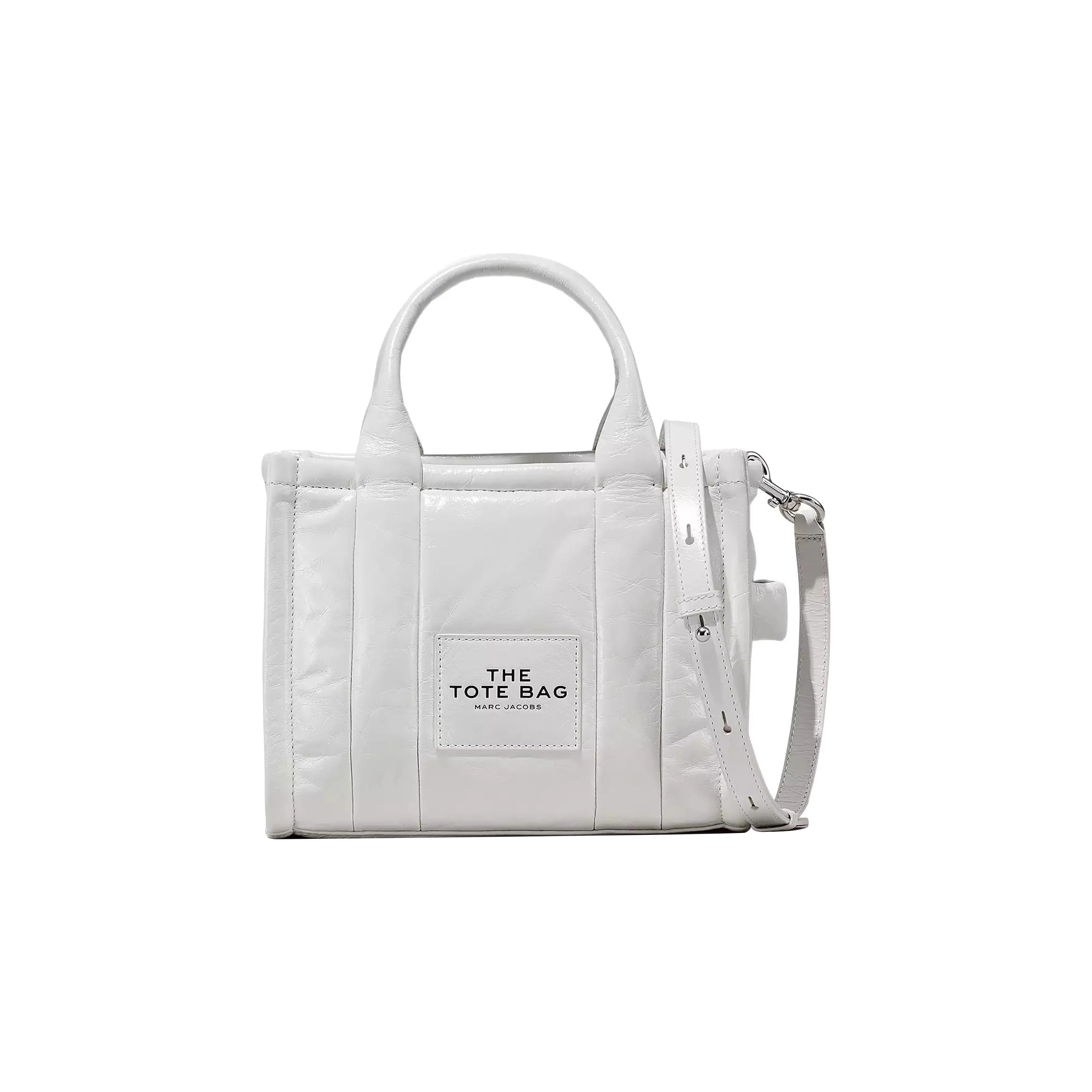 MARC JACOBS Lambskin Tote Bag Shopping Bag Shoulder Bag Crossbody Bag Mini Women's White