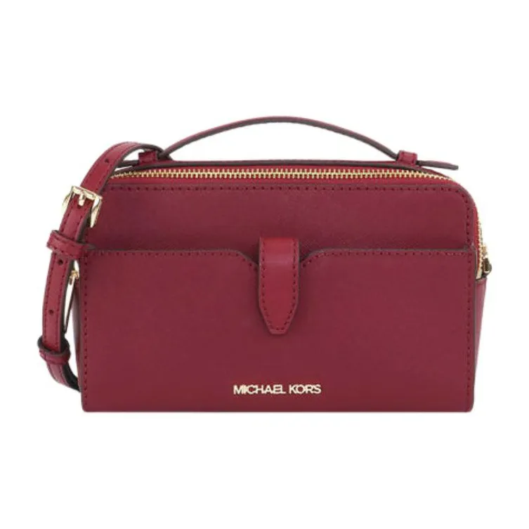 MICHAEL KORS Jet Set Leather Camera Bag, Handbag, Shoulder Bag Women's Strawberry Purple