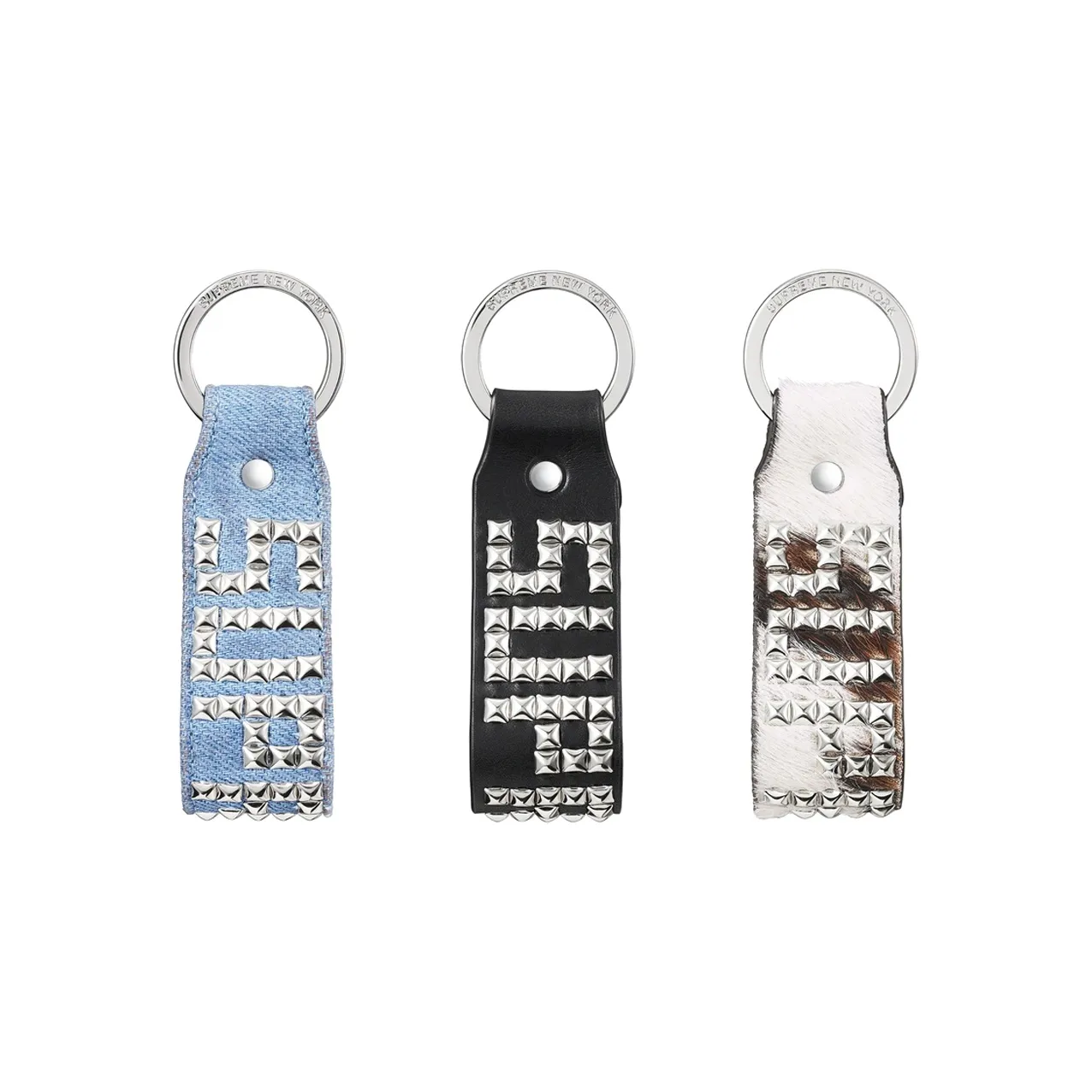 Supreme Деним Брелоки Унисекс Синий Черный Белый