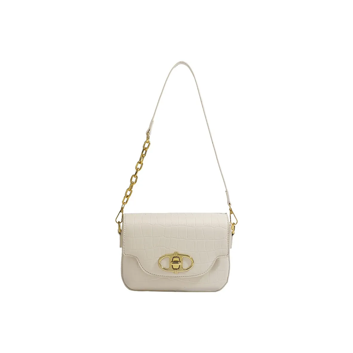 NOMK Кожа Маленькая Квадратная Сумка Сумка на Плечо Сумка через Плечо Сумка на Одно Плечо Женская Белая