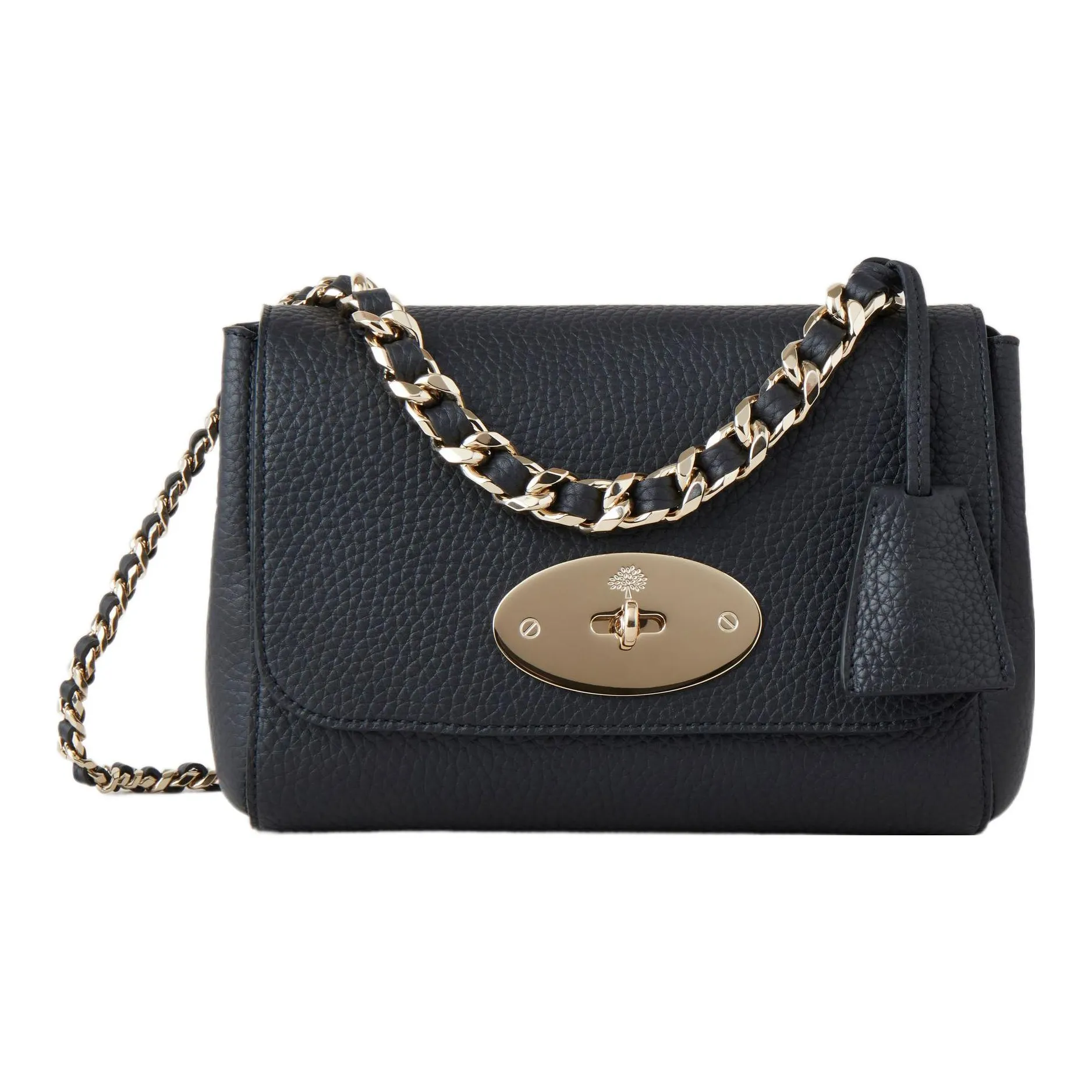 Mulberry Lily Leather Handbag, Shoulder Bag Women's Black
