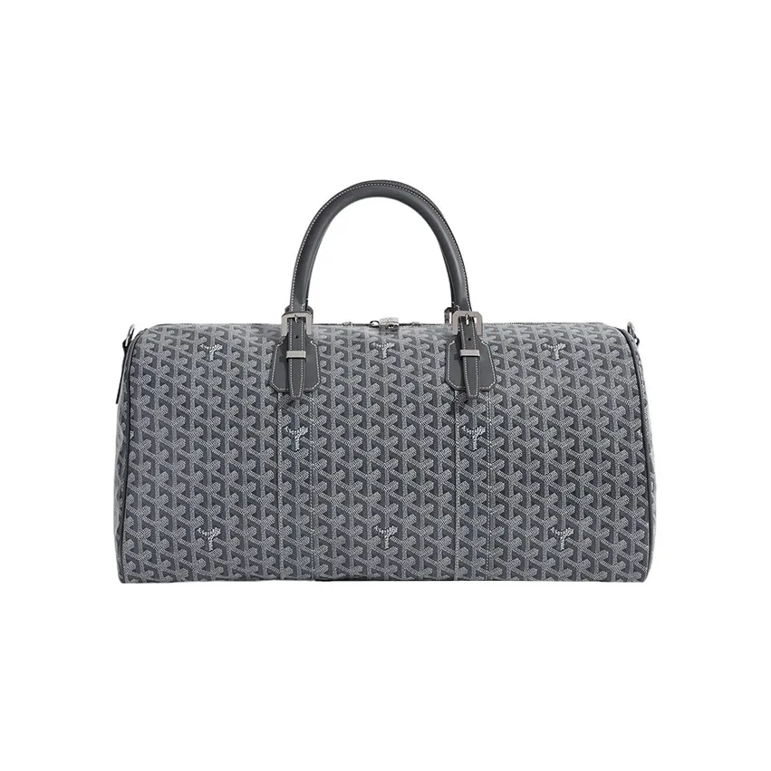 GOYARD Canvas With Calfskin Dog's Teeth One Shoulder Crossbody Portable Travel Bag Unisex Gray