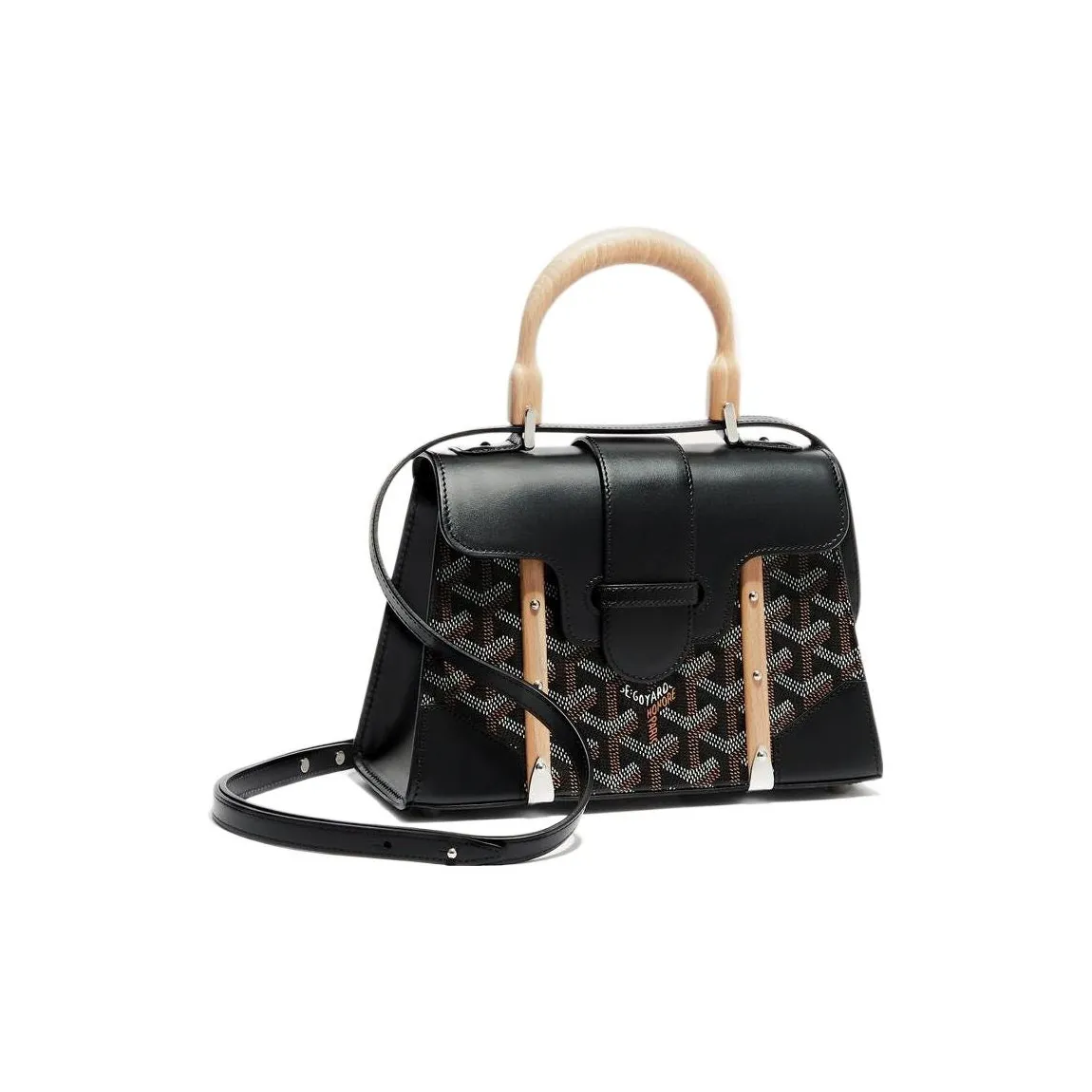 GOYARD Saigon Beech Wood Canvas With Leather Mini Bag Lady's Bag, Hard Version One Shoulder Handbag Mini Women's