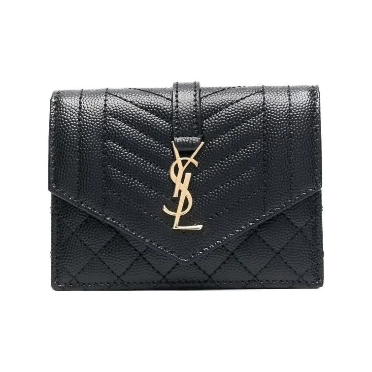 SAINT LAURENT Calfskin Wallet Regular Women's Black