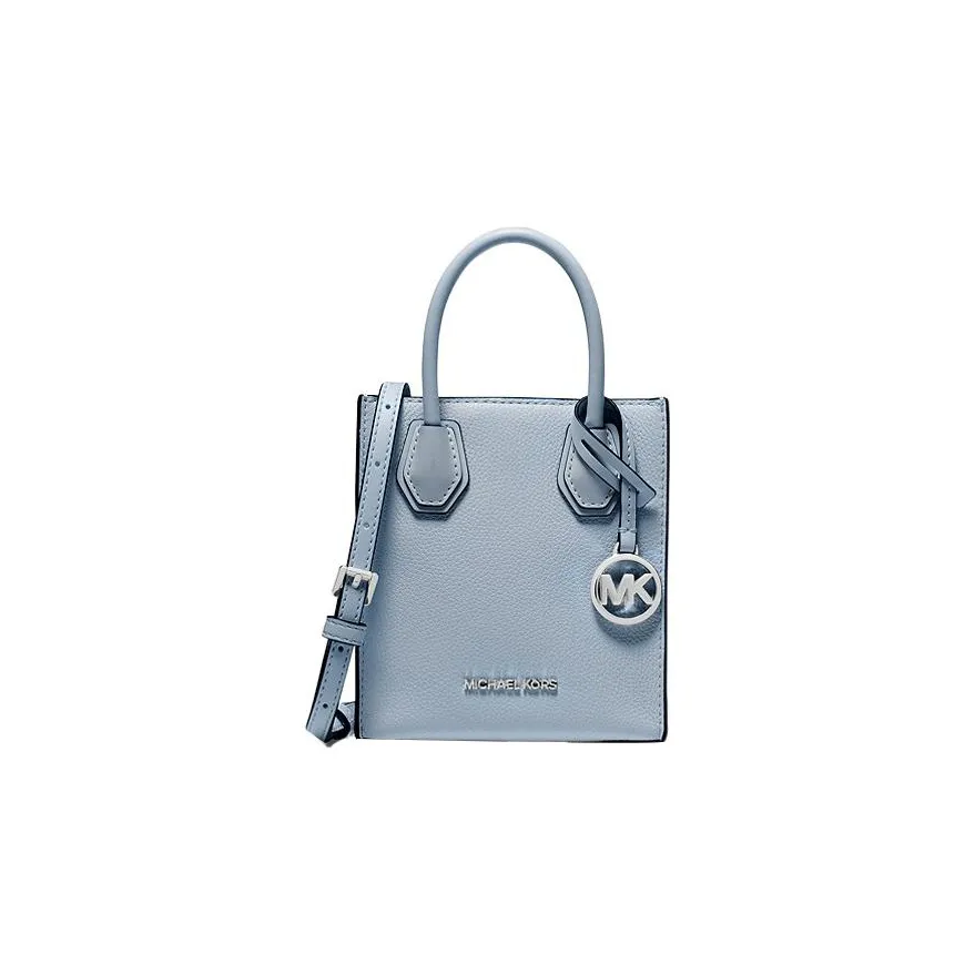 MICHAEL KORS Mercer Leather Tote Bag, Shopping Bag, Portable Crossbody Bag, Shoulder Bag Mini Women's Blue