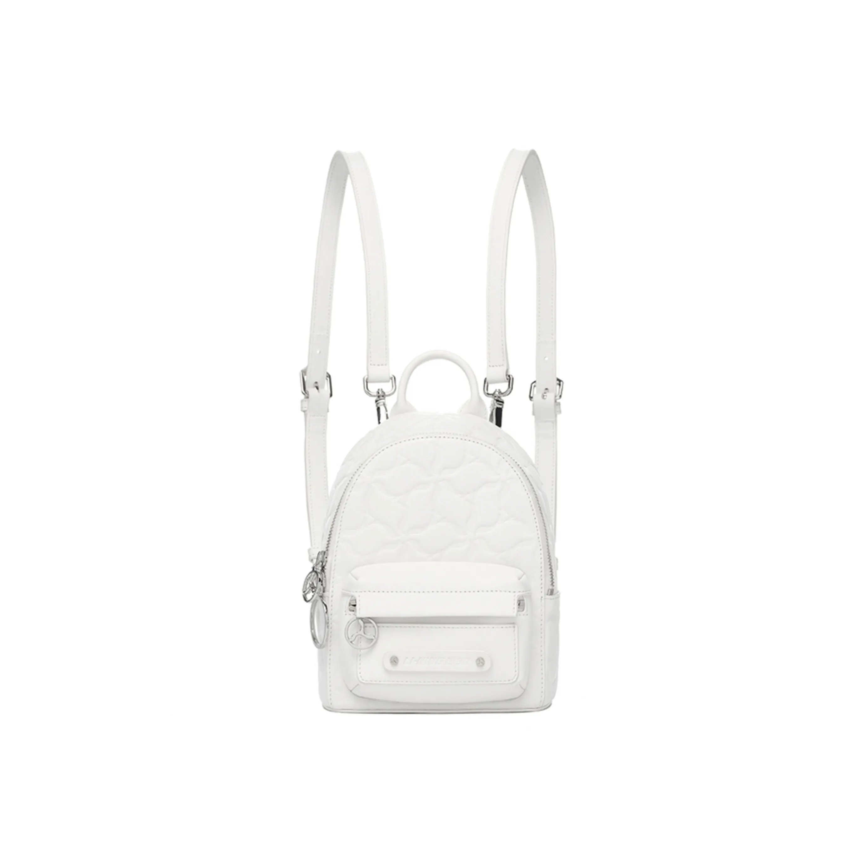 LI NING 1990 Коровья кожа Рюкзак Маленький Женский Экрю