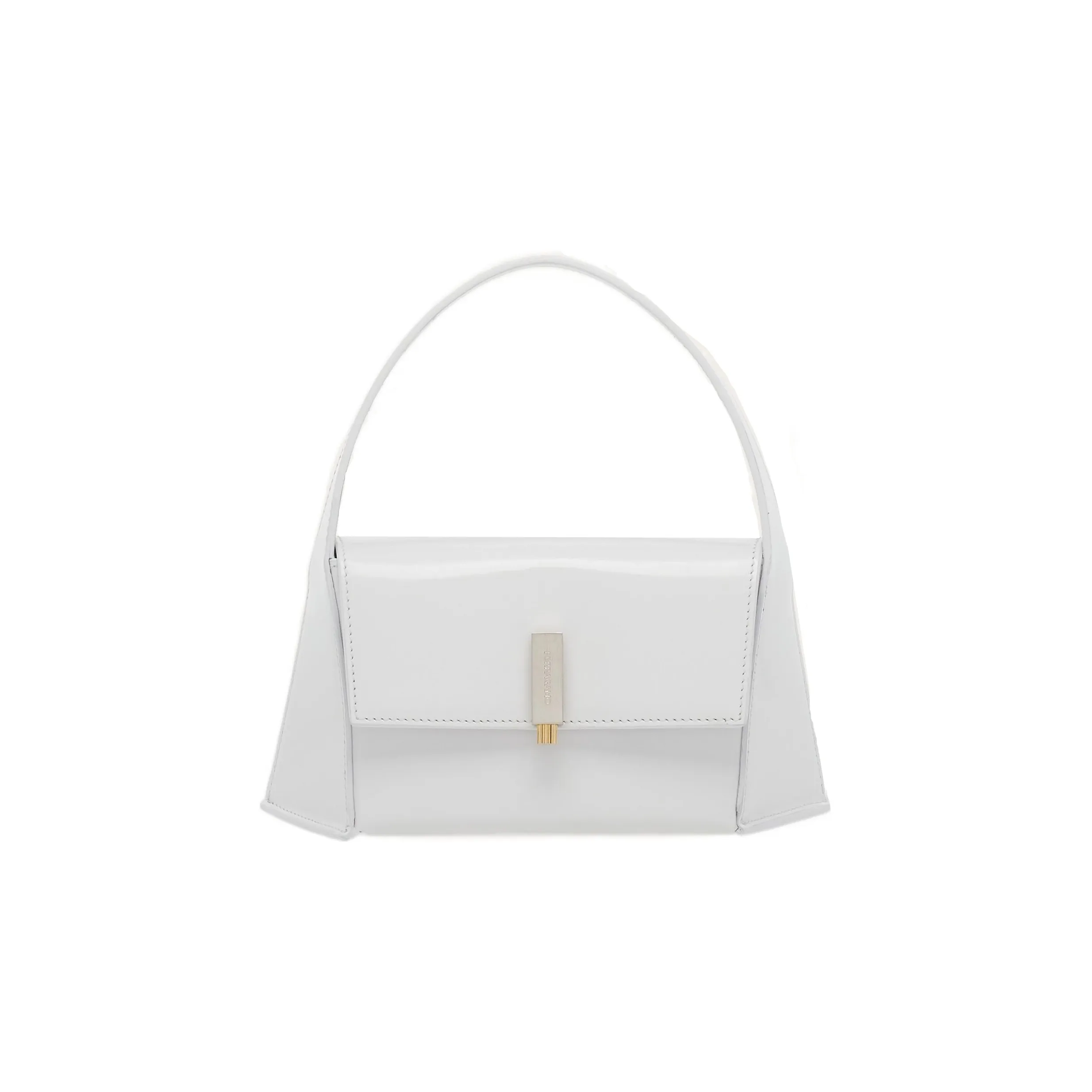FERRAGAMO Brushed Cow Leather Handbag, Shoulder Bag Trumpets Women's White