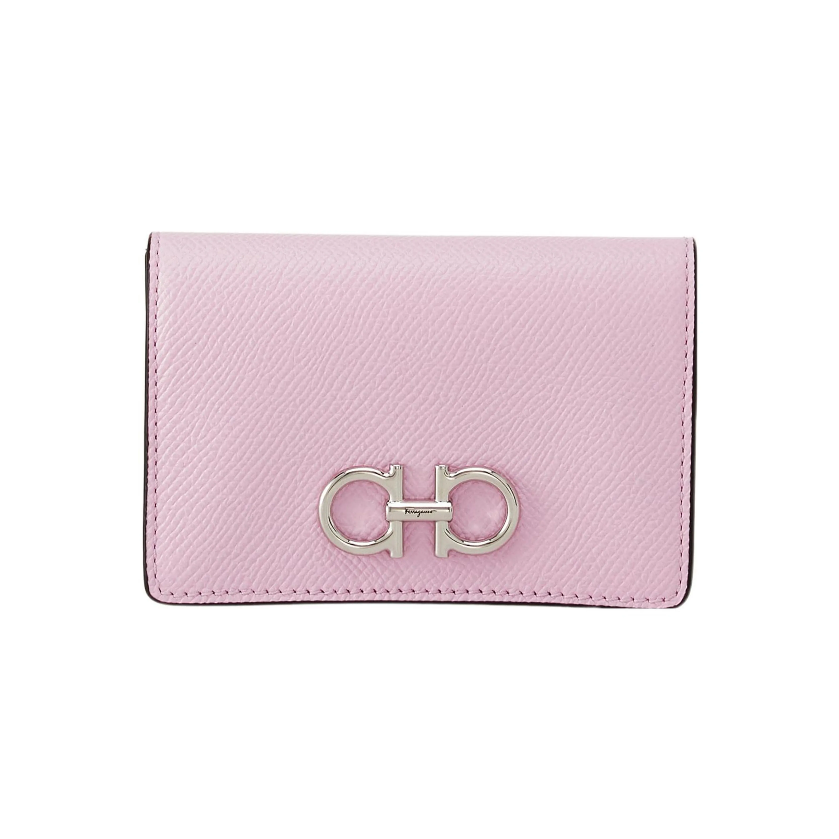FERRAGAMO GANCINI Телячья кожа Держатель для карт кошелек Женские Розовый