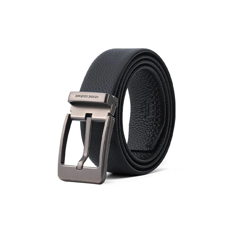 HLA Ремни из коровьей кожи мужские черные ширина 3,5 см