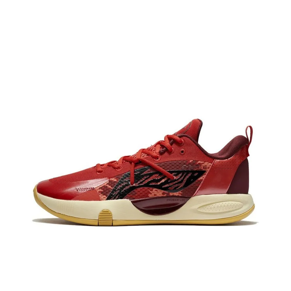 LINING Speed 8 Basketball Shoes Men's Low Top Fiery Red/Deep Chestnut Red