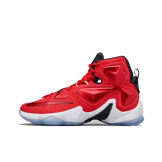 Nike Lebron 13 On Court Non slip Lightweight High Top Basketball Shoes Men's Away Red