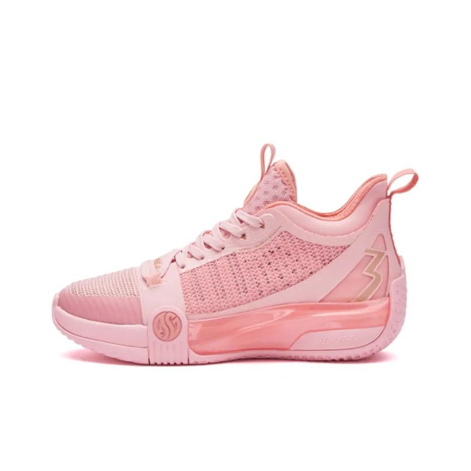 361° Zen 3 Basketball Shoes Women's Mid top Soft Peach Pink/Bleached Coral Red