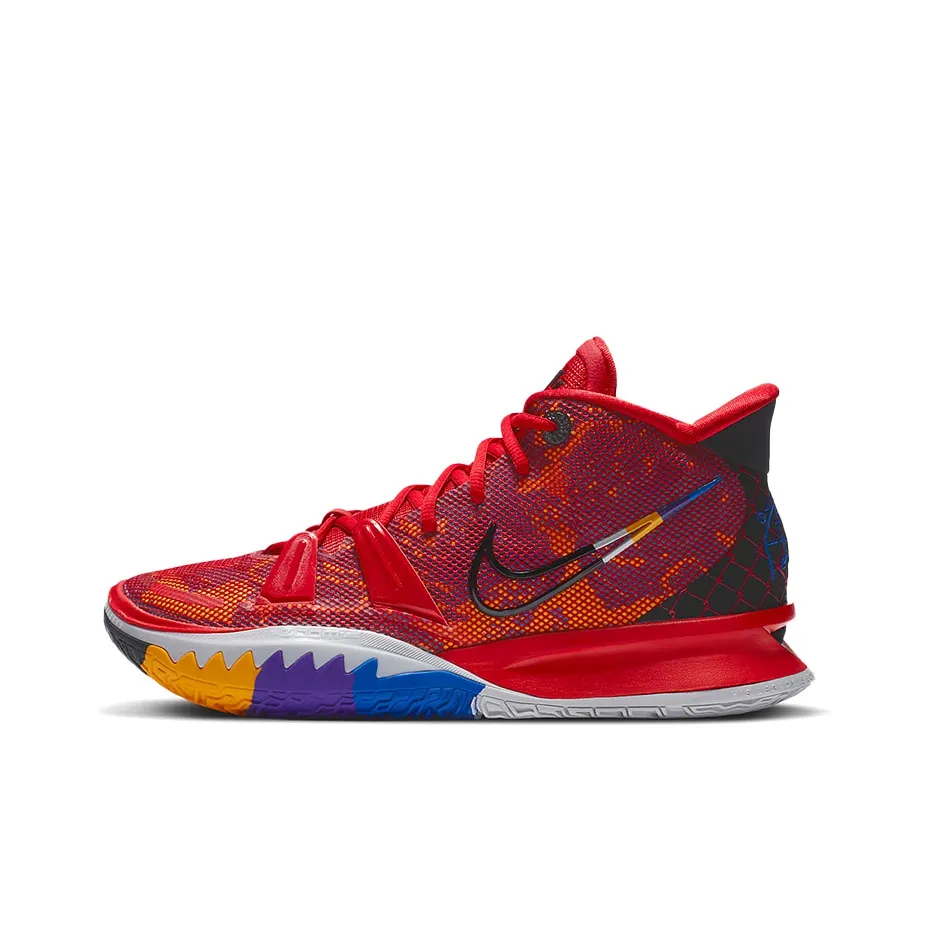 Nike Kyrie 7 Basketball Shoes Unisex Mid Top Red/Yellow/Blue/Purple
