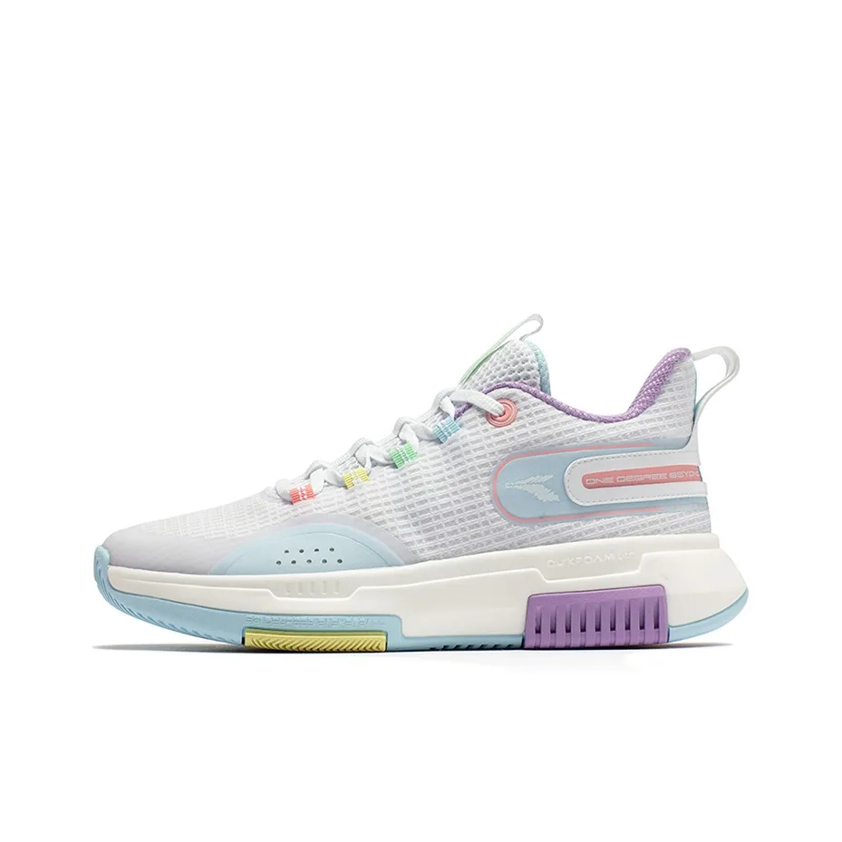 361° Tackle Q-BOOM Technology Low-Top Performance Basketball Shoes Men's White Blue Purple