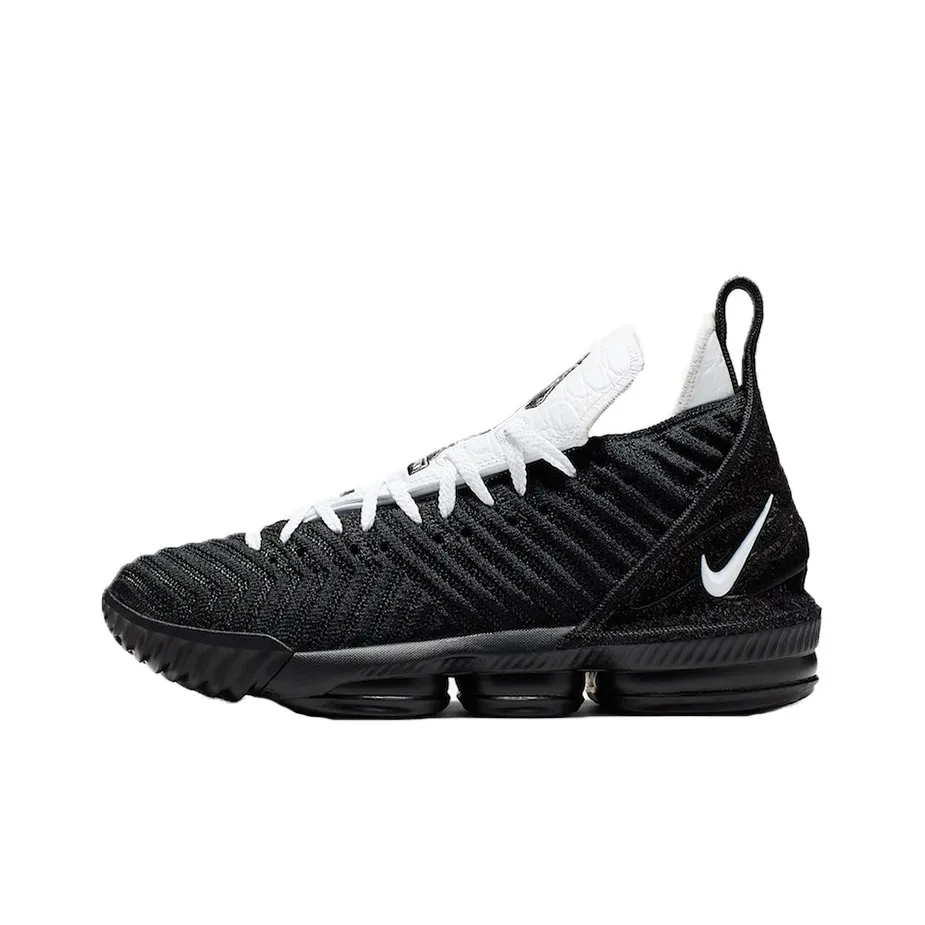 Nike Lebron 16 Four HORSEMEN Lebron 16 Амортизаторы Slip-resistant MID Баскетбольные кроссовки Мужской Черный Белый