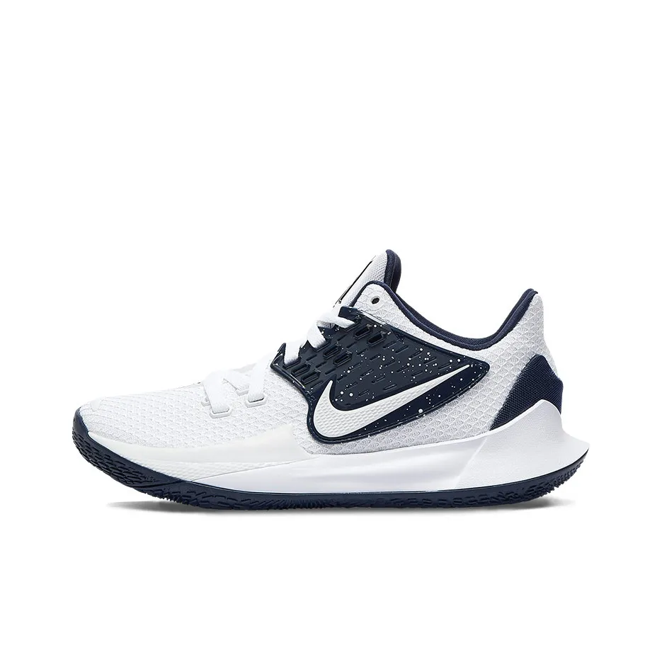 Nike Kyrie Low 2 Амортизация Износостойкий Низкий Топ Баскетбольные Кроссовки Унисекс Белый Темно-Синий