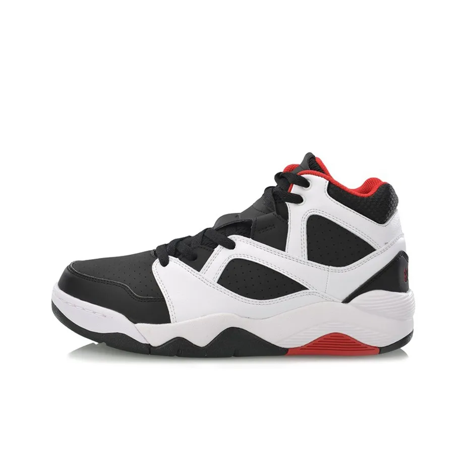 LiNing Retro 90 Mid-Top Basketball Shoes Unisex Black White