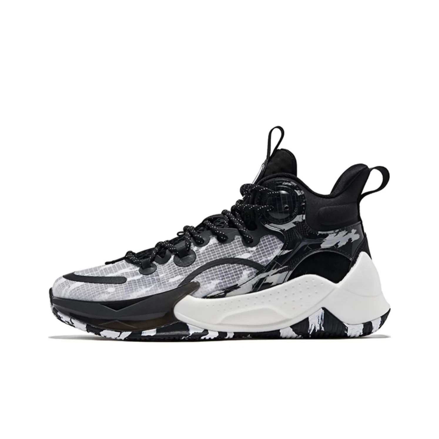 QIAODAN Busters 3Elite Black Warrior Abrasion Resistant Breathable High Top Basketball Shoes Men's Black White