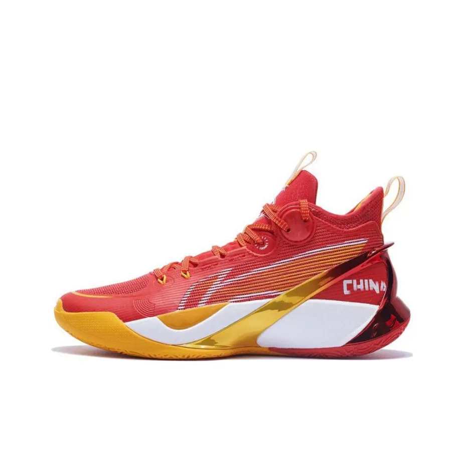 LiNing SONIC 10 Ultra Cushioning Anti-Slip And Wear-Resistant Mid-Top Basketball Shoes Bright Neon Red