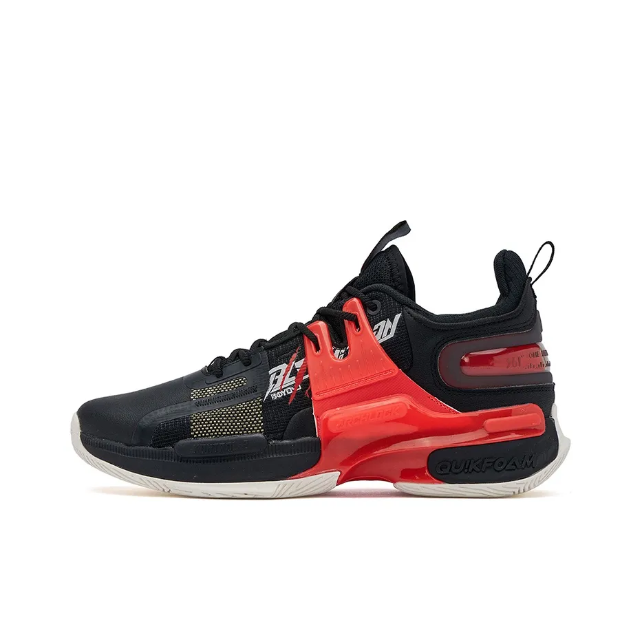 361° Restraint 2 Wear-Resistant Slip-Resistant Low-Top Performance Basketball Shoes Men's Black Red