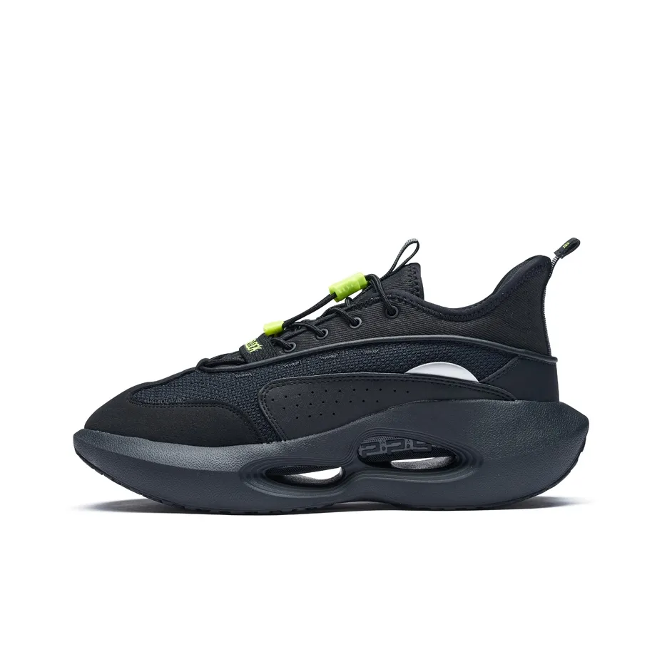 361° Basketball Shoes Men's Low Top Obsidian Black/Neon Solar Yellow