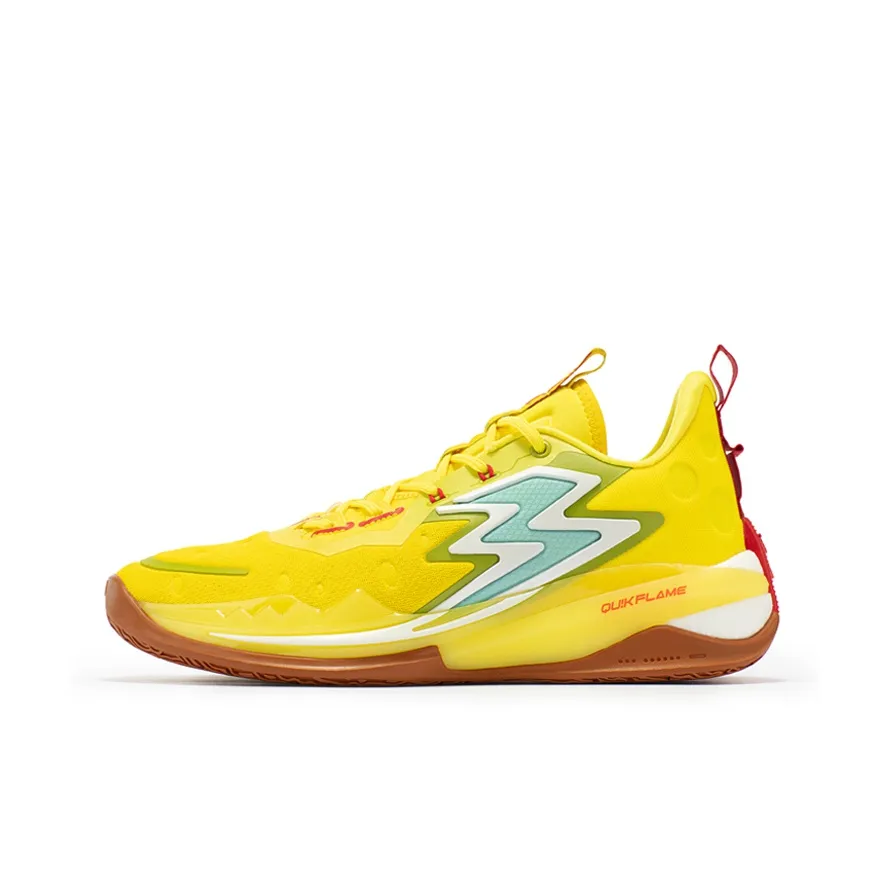 361° Big3 3.0 Pro SpongeBob Cushioning Anti Slip And Wear Resistant Coverage Low Top Basketball Shoes Yellow
