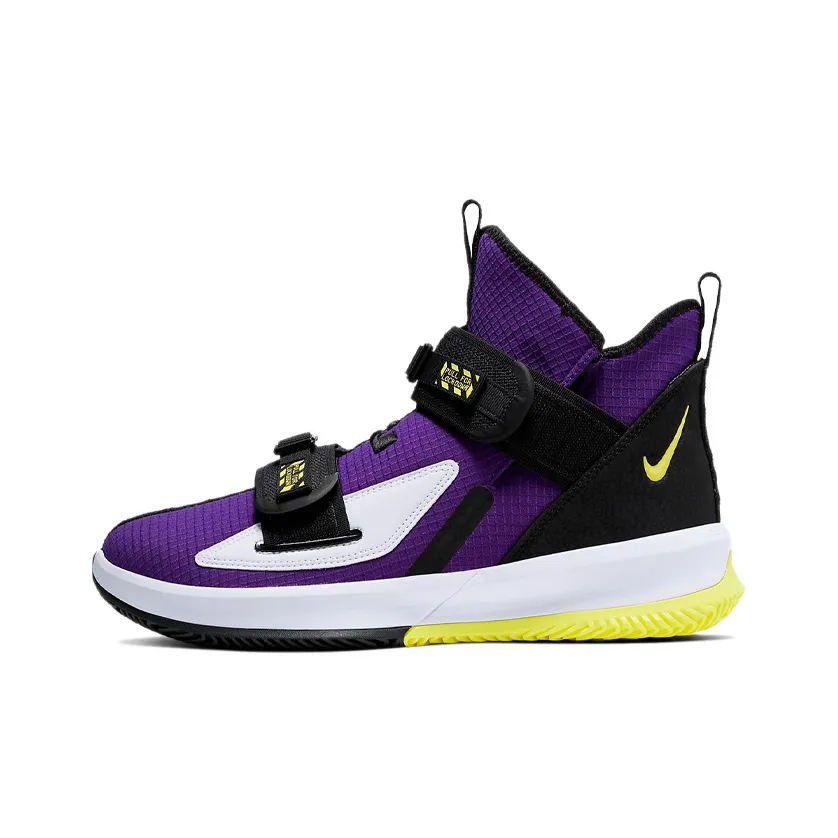 Nike Zoom Soldier 13 Basketball Shoes Men High Top Black Purple
