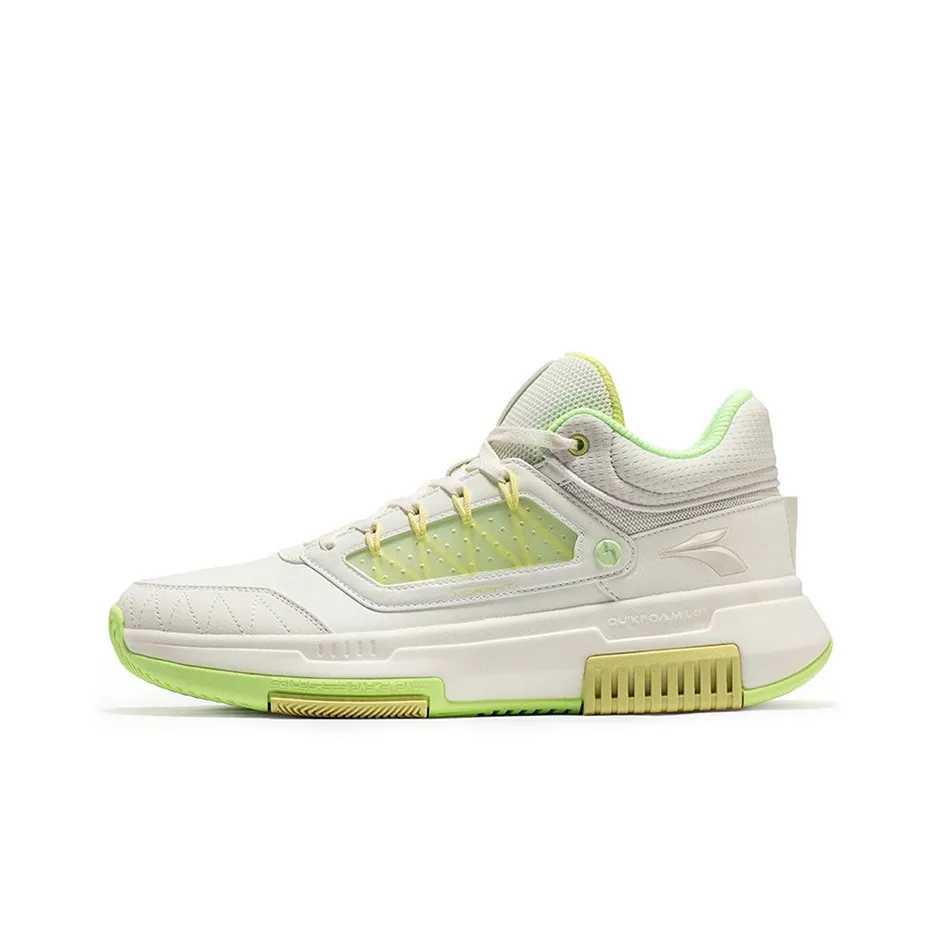 361° Tackle Q Rebound Technology Abrasion Resistant Breathable Low Top Basketball Shoes Men's White Cyan