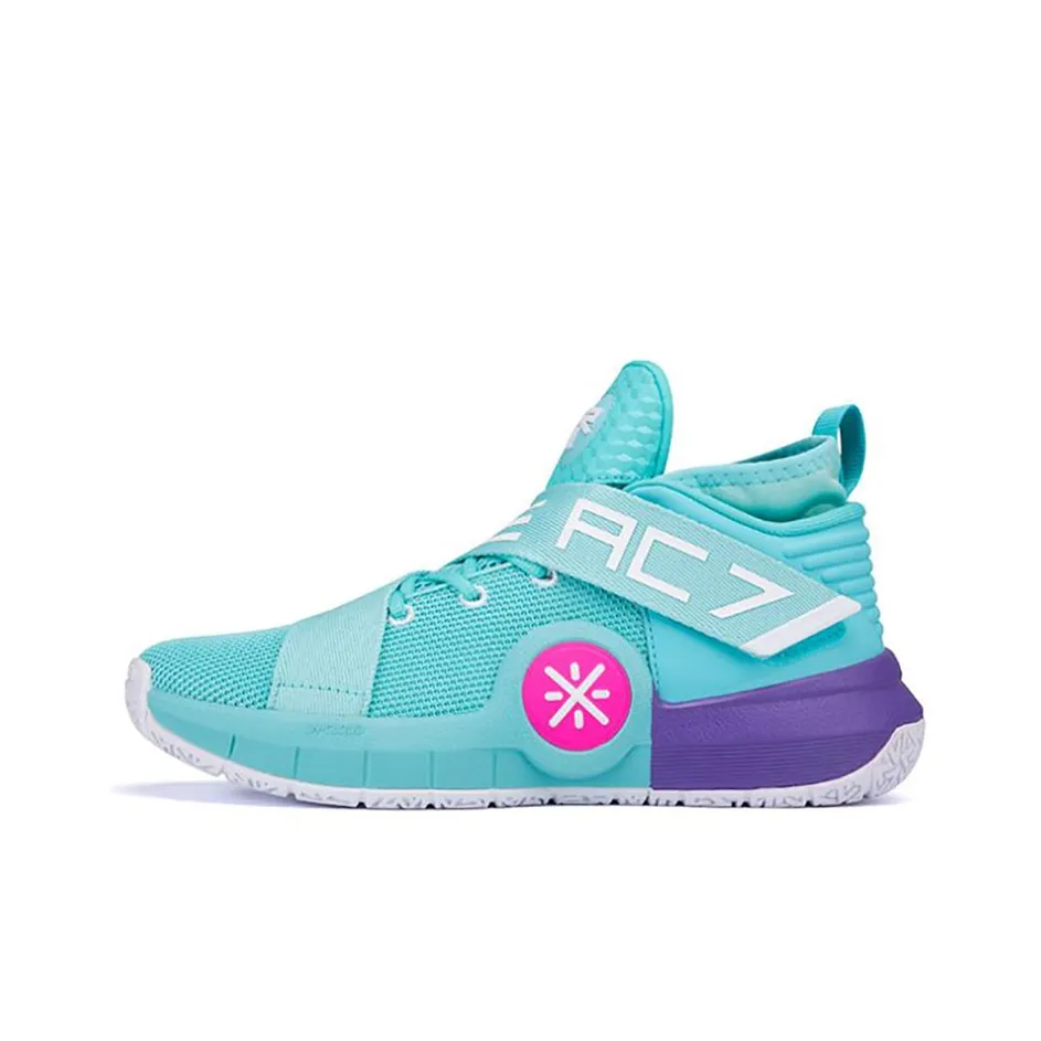 Подкладка All City 7 Way of Wade All City 7 Нелипкий Легкий MID Топ Баскетбольные кроссовки Мужской South Beach Зеленый Фиолетовый