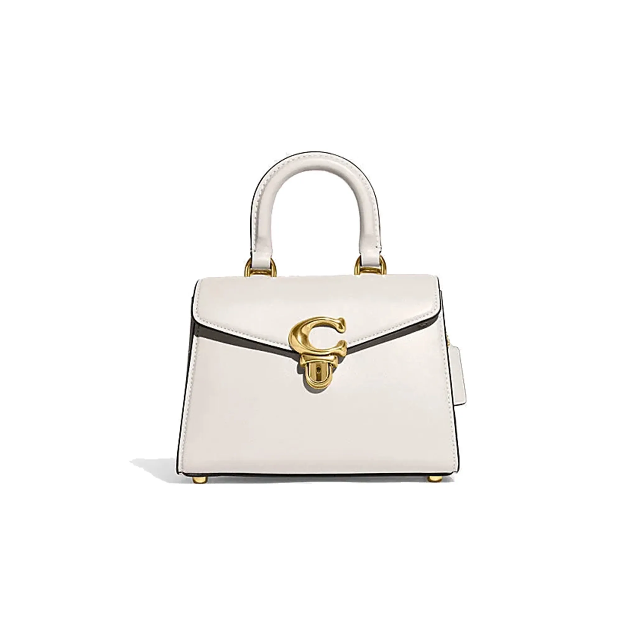 COACH Cow Leather Handbag Shoulder Bag Crossbody Bag Small Size Women's White