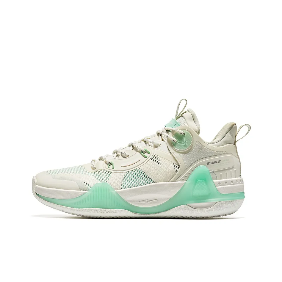 Erke Cushioning Anti-Slip And Wear-Resistant Low-Top Basketball Shoes Men's White Green