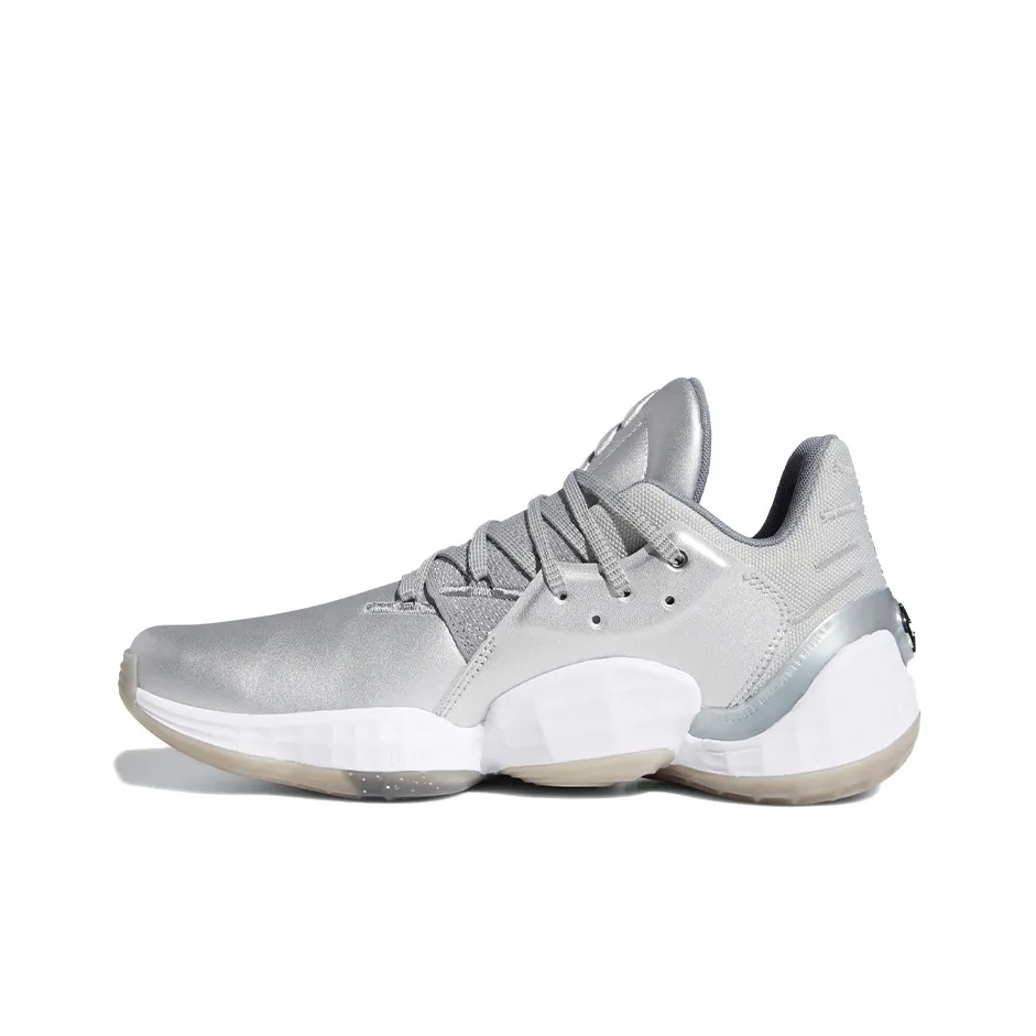 Adidas Harden Vol. 4 Gca Металлик Амортизация Износостойкий Низкий Топ Баскетбольные Кроссовки Мужские Серебристо-Серый