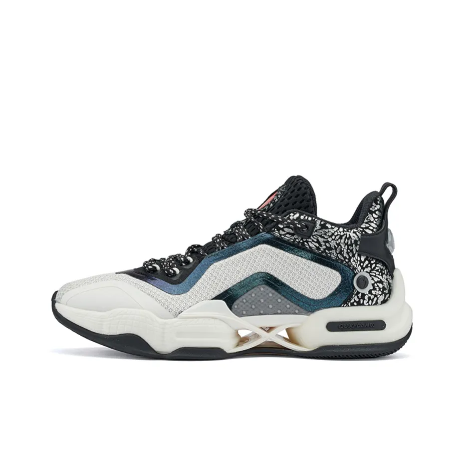 361° AG2 X Basketball Shoes Men's Mid Top Feather White/Obsidian Black