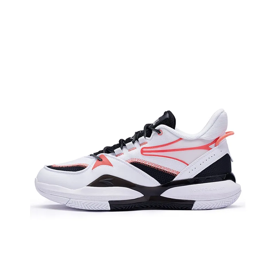 361° Противоскользящий Устойчивый к износу Легкий Низкий Топ Баскетбольные кроссовки Мужской Черный Белый