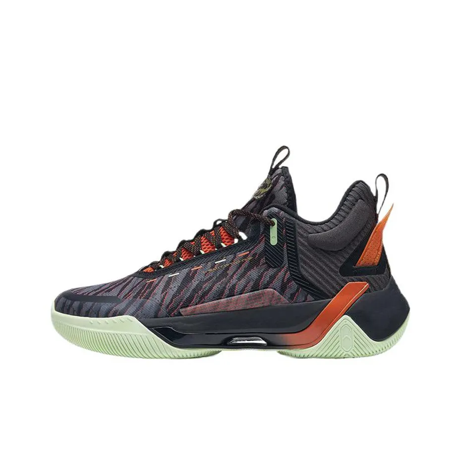 XTEP Levitation 6 Basketball Shoes Men's Mid Top Black/Orange
