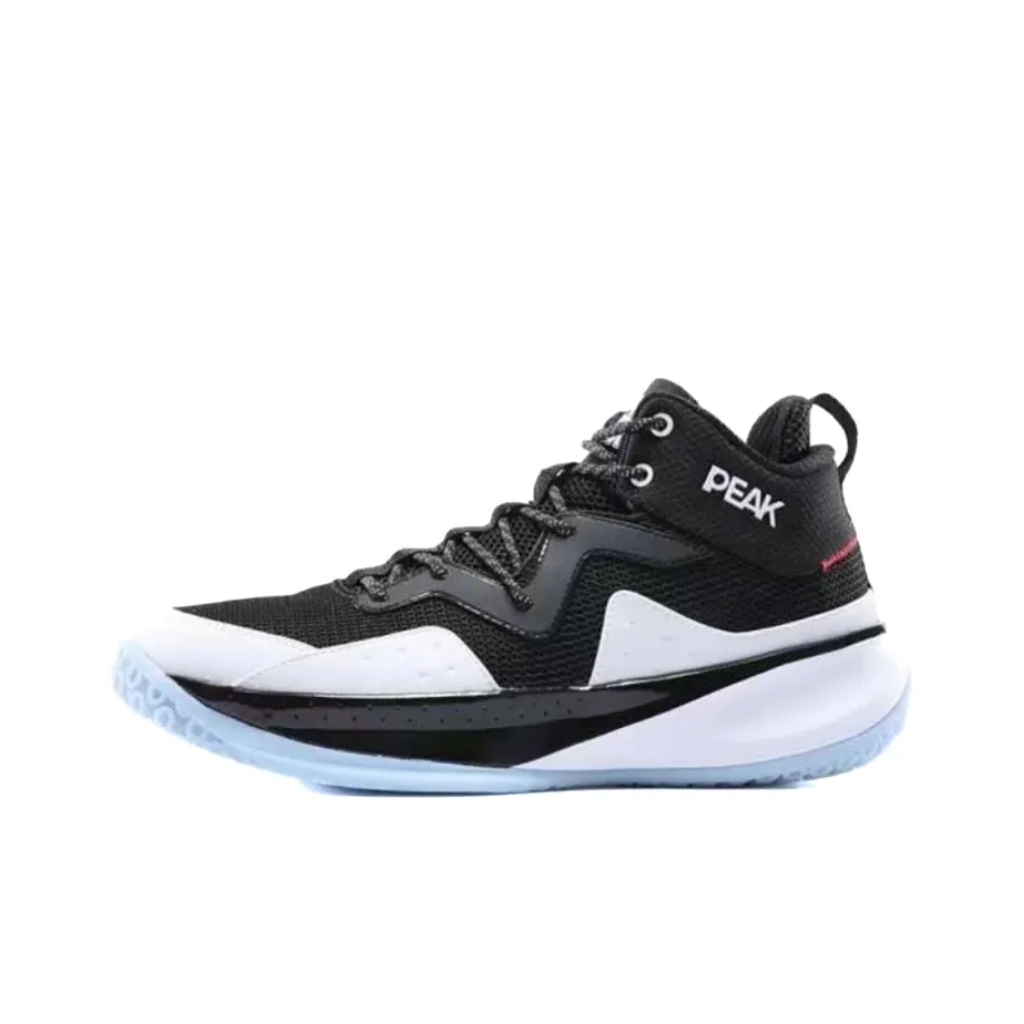 PEAK Амортизация Устойчивый к истиранию Дышащий Поддержка MID Баскетбольные кроссовки Мужской Черный Белый