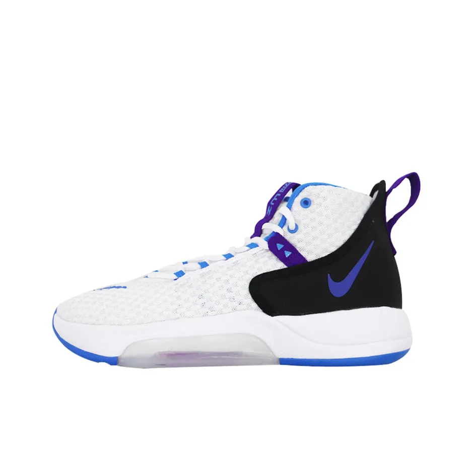 Nike Zoom Rize 1 Basketball Shoes Unisex Mid Top Black/White/Blue