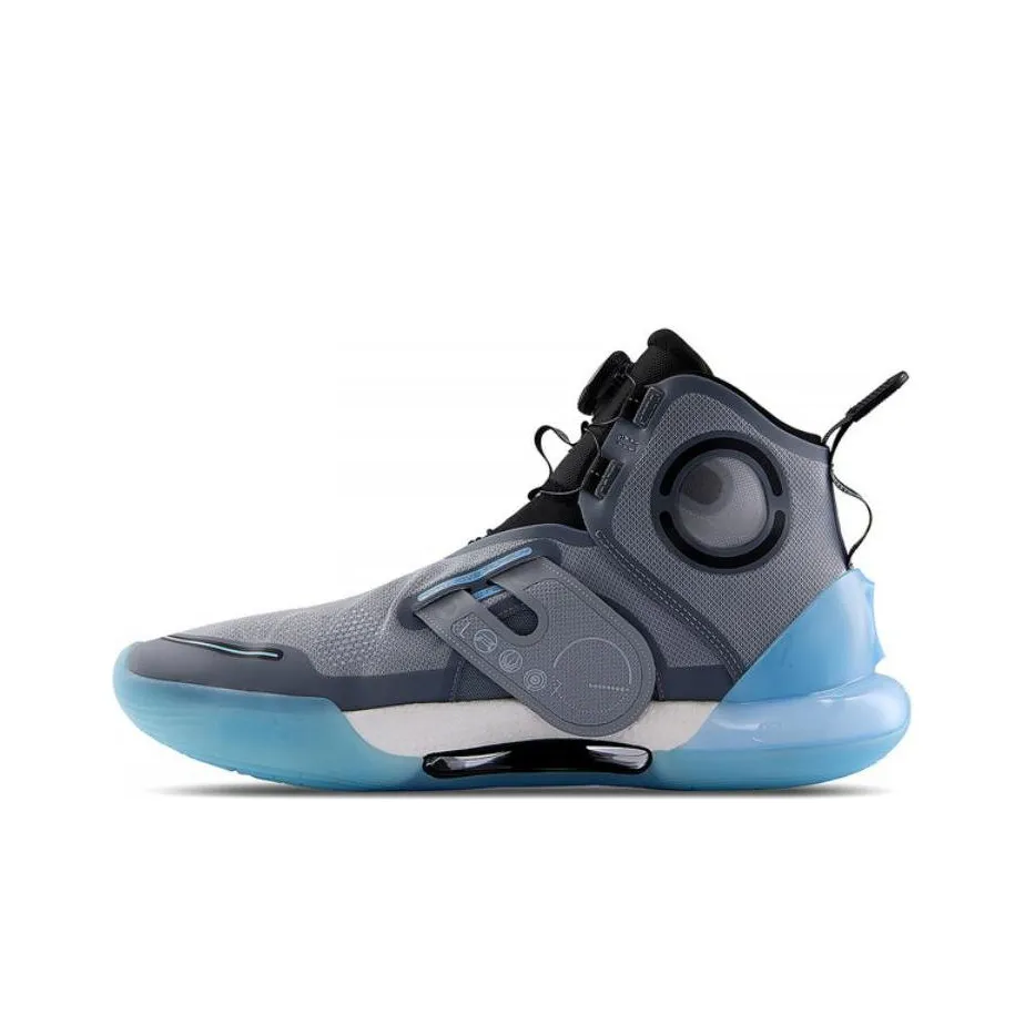 LiNing YuShuai Evolution Slip Resistant, Abrasion Resistant, Breathable High Top Basketball Shoes Men's Gray Blue