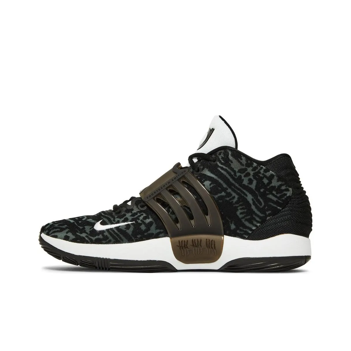 Nike KD 14 Амортизация Противоскользящий Устойчивый к истиранию Покрытие Поддержка MID Баскетбольные кроссовки Мужской Черный