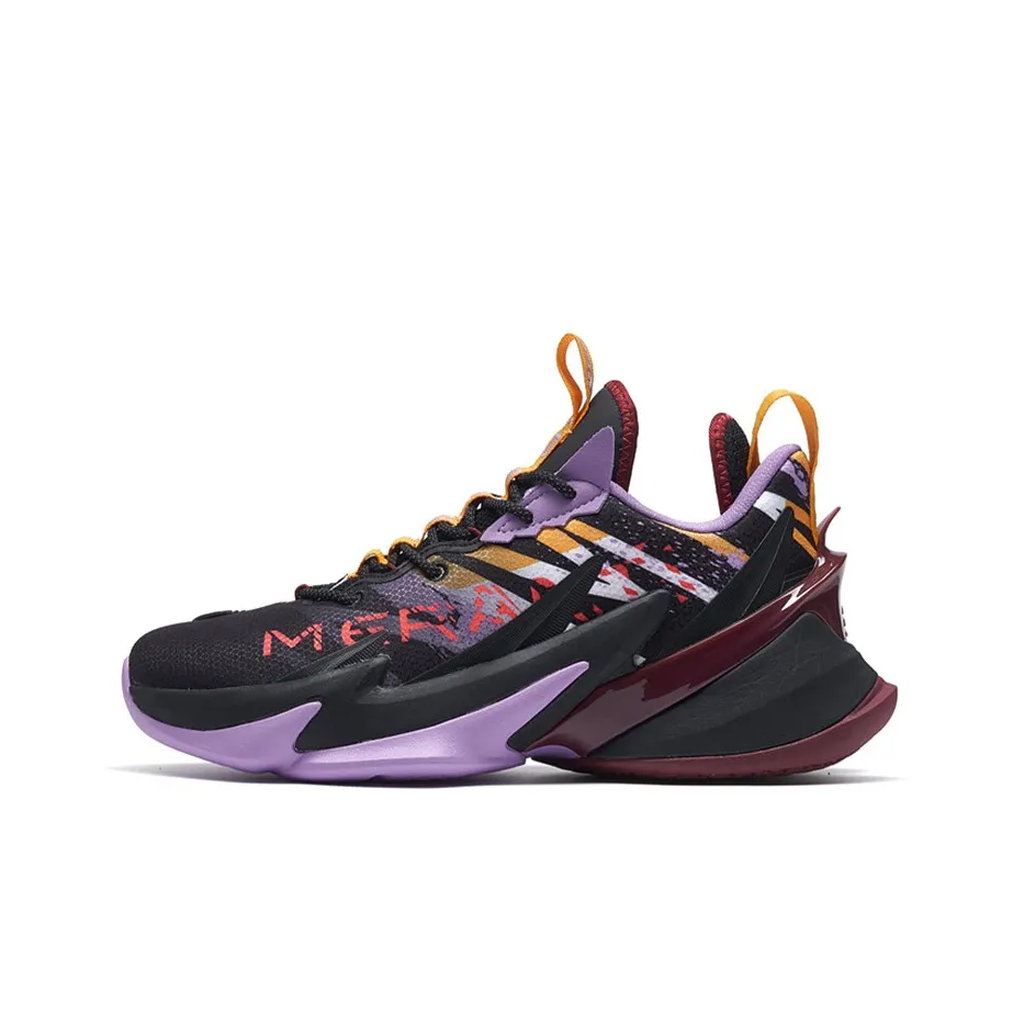 XTEP War Mastiff 2.0 Wear Resistant Slip Resistant Low Top Basketball Shoes Men's Black Purple